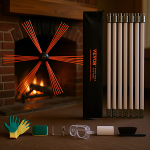 Kit de nettoyage de cheminée Vevor, 30 pieds de long, avec brosses et accessoires pour le nettoyage des conduits de cheminée - Product Image 2