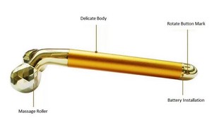 2023new Personal Care Tools Face Lifting 2 in 1 Facial Massager 3D Roller Vibrating 24k Gold Energy Beauty Bar - Product Image 5