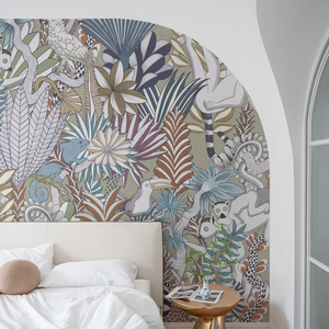 Rollos de <span class=keywords><strong>Papel</strong></span> <span class=keywords><strong>Tapiz</strong></span> Personalizados con Mural de Vida Silvestre Tropical, Diseño de Animales y Plantas de la Selva, Arte Mural Duradero y No Tóxico <span class=keywords><strong>para</strong></span> Cuarto de Bebés y Niños Pequeños - Product Image 1