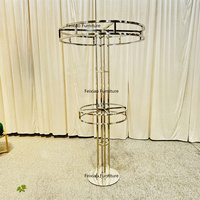 Décorations de table de mariage en acier inoxydable or brillant banquet événements support de fleurs de table