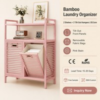 Panier à linge Cedar Space avec 2 sacs de tri amovibles, étagère supérieure, certifié ventilé, inclinable, pour chambre et salle de bain