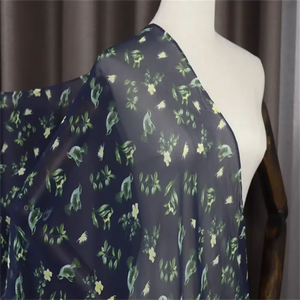 ชุดเดรสสำหรับผู้หญิงผ้าโปร่งทำจากผ้าไหมเนื้อนุ่มพิมพ์ลายดอกไม้นกพิราบอย่างสงบสไตล์หรูหรา - Product Image 3