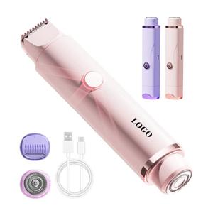 0728 Top Selling <b>Round</b>-cornered High-speed Steel Bikini Trimmer Painless Professional Women Shaver Type-c Rechargeable Lady - Product Image 2