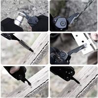 Pince Multifonction Bochen 15 en 1 avec Étui en Nylon, Couteau, Taille Compacte, Allume-Feu, Kit d'Outils de Survie pour Camping, Chasse, EDC