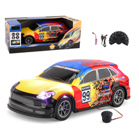 Auto RC a Escala 1/16 de 2.4GHz con Carcasa Transparente y Luces Coloridas, Auto Deportivo RC Recargable