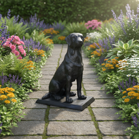 Statue de chien en bronze personnalisée Décoration de jardin en plein air Sculpture sur le thème des animaux Taille réelle Prix d'usine du fabricant Artisanat en métal