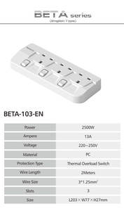 New Design BETA Series UK Plug <b>Extension</b> Power Strip PC Fireproof Material Safety Shutter Overload Switch for Home Office Use - Product Image 4