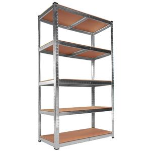 מדפי מתכת מגולוונים ללא ברגים לאחסון חומרי גלם במוסך, מדפי אחסון תבניות ברזל - Product Image 1