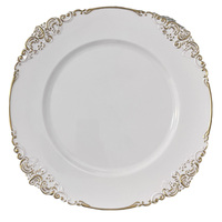 Assiettes de présentation en plastique avec bordure dorée pour dîners et décorations de mariage, avec fonction de pesage TFIDF
