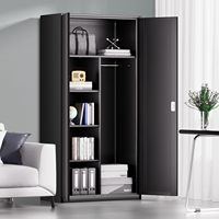 Armoire de rangement métallique robuste et moderne de 72 pouces avec serrure, design multifonctionnel pour la maison, le bureau, la salle de sport, l'extérieur et l'école