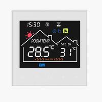 UBARO WiFi Smart Electric 16A Termostat Pemanas Lantai Tuya App Layar Sentuh Kontrol Suara Sensor NTC Rumah Hotel Komersial