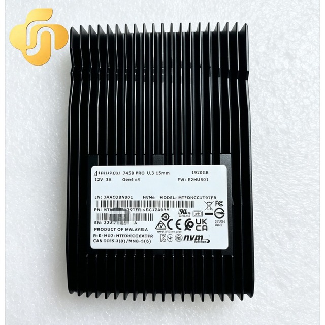 Original New MTFDKCC1T9TFR-1BC1ZABYY 7450 PRO 1.92TB High Speed Low Latency SSD U.3 NVME Enterprise Data Center SSD