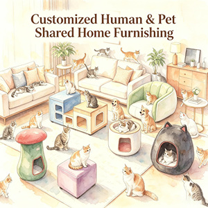 Custom Multi-functional <b>Pet</b> Bed Nightstand with Storage Sturdy Cat House Side Table Home Decor Furniture for Cats & Small Dogs - Product Image 1