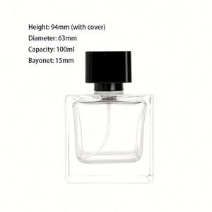 Botella de Perfume Cuadrada de Vidrio Transparente de 30ml 50ml 100ml, Diseño de Lujo, con Pulverizador, Serigrafía y Logotipo Personalizado - Product Image 6