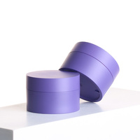 Pot en plastique violet mat à double paroi, rond, pour crème, gommage visage et corps, 5g, 15g, 30g, 50g, vente en gros, logo personnalisé