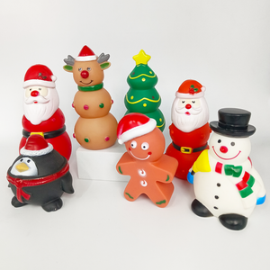 Factory Direct Wholesale Eco-Friendly Vinyl Christmas Series Dog Chew Squeaky Toys Cute Gingerbread Man Santa Claus Snowman Etc - Product Image 4