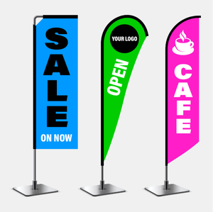 Drapeau de plage résistant au vent avec mât flexible, résistant à la décoloration, impression intégrale, design personnalisé pour les salons professionnels, les hôtels, les activités de plein air et les expositions - Product Image 2