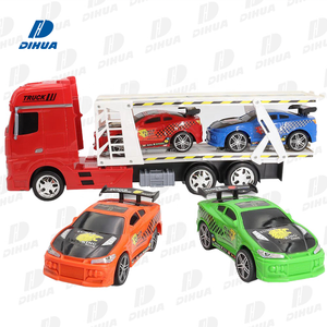 شاحنة نقل لعبة للأطفال مقطورة شاحنة بمحرك اصطناعي مع 4 سيارات سباق حرة العجلات، شاحنة ذات مرتفعين مركبات نقل - Product Image 2