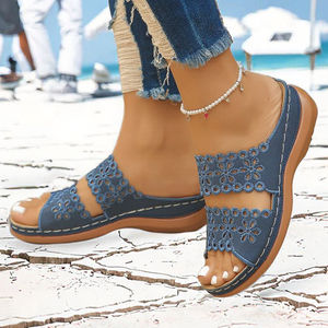 Thick Soled Platform Wedge Flat <b>Sandals</b> <b>for</b> <b>Women</b> Autumn/Spring New Style with Hollowed Middle Heel Roman <b>Sandals</b> - Product Image 3