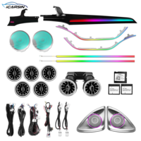 ICarsin - Éclairage ambiant dynamique 64 couleurs pour Mercedes C205 W205 Coupé 2015-2021 - Kit d'accessoires de mise à niveau de l'éclairage LED intérieur