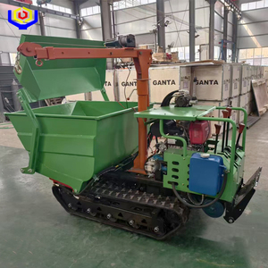 Dumper sur chenilles auto-chargeur de 1,2 tonne <span class=keywords><strong>avec</strong></span> <span class=keywords><strong>pelle</strong></span> frontale, transporteur tout-terrain à chenilles en caoutchouc pour la ferme, la montagne, la construction et le transport - Product Image 2