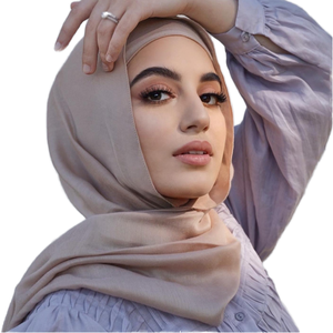 Hiyab Jingbian Modelo QK197a 2024, Estilo Elegante, Modal No Tejido, para Mujeres Musulmanas, Suave, Transpirable, Ligero, Combinable, Color Sólido - Product Image 4