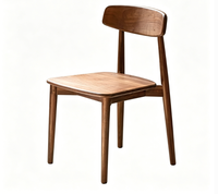 Chaises de salle à manger modernes en bois massif de haute qualité avec structure durable et dossier simple - pour la maison, le bureau, les appartements, les cafés