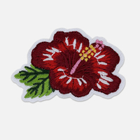 Écussons brodés pour vêtements de mode, à repasser, personnalisés, en forme de fleur