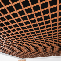 Panneau de plafond en grille d'aluminium à cellules ouvertes, grille ventilée ignifuge, classe de résistance au feu, grille métallique insonorisante pour centre commercial