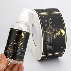 Etiqueta Rectangular Autoadhesiva para Envase de Sol Forge Hair Scalp Revival Mist, con Estampado Dorado - Product Image 1