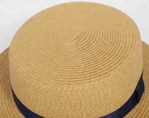 <span class=keywords><strong>Chapeau</strong></span> Plate Top Boater pour <span class=keywords><strong>Homme</strong></span> avec Ruban Gros Grain Bande Papier Paille pour Voyage Extérieur Style Décontracté - Product Image 6