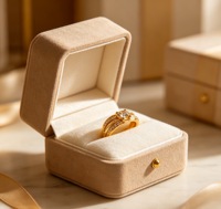 Boîte à bijoux portable cylindrique avec doublure en satin, étui d'emballage pour bijoux, boîte pour bagues et colliers, impression bronzée
