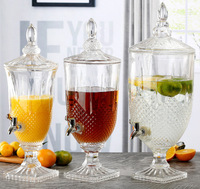 Distributeur de jus réfrigéré Caterina 5L en verre pour eau et boissons – Bouteille en verre pour jus et boissons