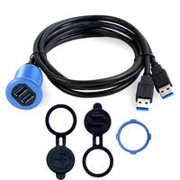 Nuevo Soporte Impermeable para Tablero de Auto con Luz LED, Cable de Extensión USB 3.0 Doble con Trenzado de PVC para Computadora, Auto, Camioneta, Barco