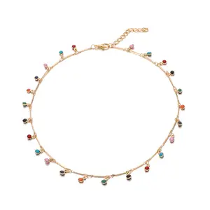 Collier bohème de perles colorées pour femmes breloques gland clavicule chaîne collier fait à la main collier de bijoux de fête