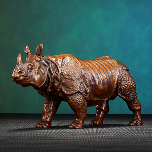 Adorno de Rinoceronte de Bronce, Material de Cobre, Diseño Tradicional, Decoración para el Hogar u Oficina, Artículo de Regalo - Product Image 1