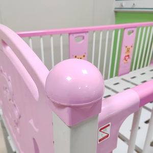 ISO certificato rosa metallo acciaio per bambini letto di cura del paziente con 3 anni di garanzia materiale ABS per ospedali - Product Image 2