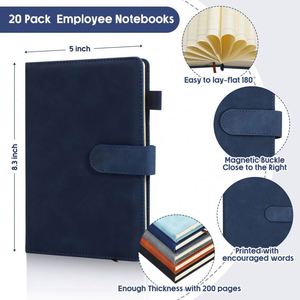 Custom <b>A5</b> Leather Hardcover <b>Notebook</b> Vintage Multiple Colors Softcover Sponge Binding Thick <b>Lined</b> Pages with Pen Loop Gift - Product Image 2