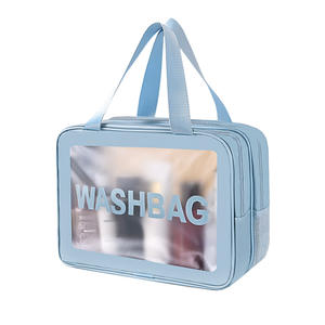Bolsa de Cosméticos Beilian de PU de Doble Capa, Gran Capacidad, Resistente al Agua, Forma Rectangular, para Viajes - Product Image 5