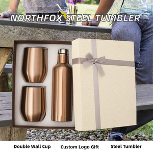 Juego de Vasos Modernos de Acero Inoxidable con Aislamiento al Vacío, con Caja de Regalo, Color Cobre, 17 oz, Diseño de Doble Pared, Logotipo Personalizado - Product Image 2