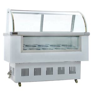 <span class=keywords><strong>Vitrine</strong></span> réfrigérée professionnelle pour gelato avec fenêtre en verre transparent - <span class=keywords><strong>Vitrine</strong></span> pour glaces italiennes / yaourts / barres glacées - Product Image 4