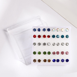 Stud <b>Earrings</b> Set Micro Insert Steel <b>Posts</b> For Women Anniversary Jewelry Yiwu Origin - Product Image 3