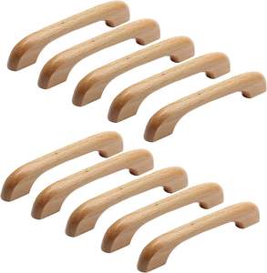 Solid Natural Wood Cabinet Pulls Handles 5\" Length with 3-3/4\" Hole Spacing <b>Dresser</b> <b>Knob</b> for Kitchen Cabinets and Drawers - Product Image 1