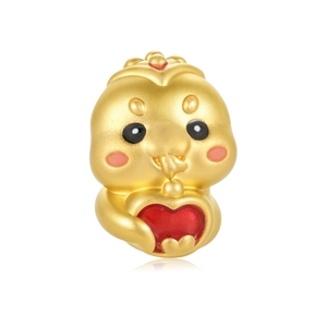 Pulsera de cuentas con forma de serpiente de oro sólido de 24 quilates de gama alta de lujo Accesorios redondos tallados con oro real - Product Image 1
