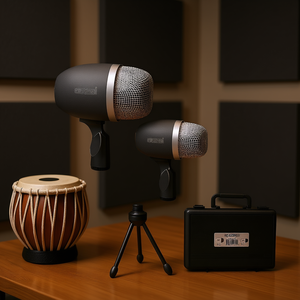 Micrófono Dinámico de 5 Núcleos para Tabla, Conexión XLR, Unidireccional, con Soporte Giratorio y Kit de Trípode - Product Image 2