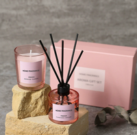 Meilleures ventes transfrontalières : Ensemble de bougies d'aromathérapie en cire de soja faites à la main, diffuseur à bâtonnets, boîte en papier, souvenir Pâques Diwali Fête des Pères