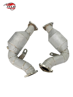 JTLD Downpipe d'échappement haute performance en acier inoxydable avec bouclier thermique pour Audi S5 B8