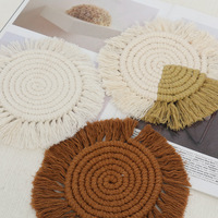 Sous-verres tissés à la main personnalisés, décoration bohème nordique pour la maison, tapis isolants en corde de coton, sets de table