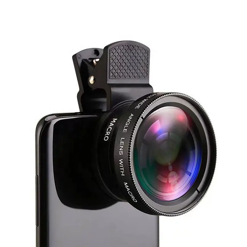 Smartphone için cep telefonu Lens 0.45 geniş açı Lens makro Lens 2in1