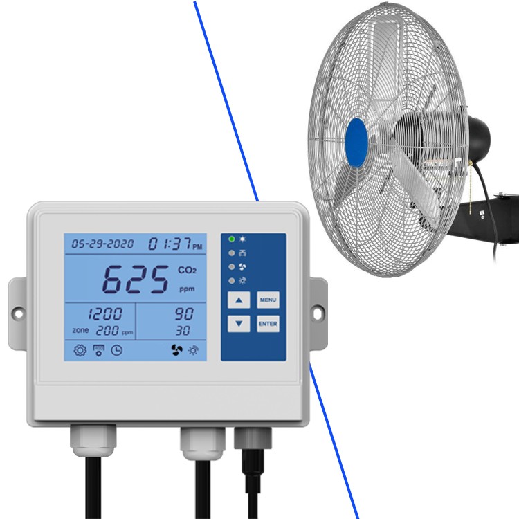 Crecimiento de plantas de CO2 para interiores, dosificador automático, sistema de ventilación hidropónica, control, regulador de CO2, controlador para ventilador de escape de setas